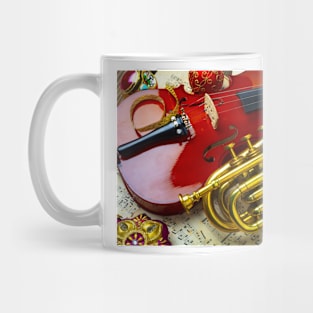 Trumpet And Violin Christmas Mug